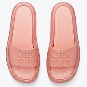 NIB TORY BURCH Pink Salt Bubble Jelly Slides SZ: 6
